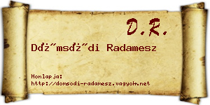 Dömsödi Radamesz névjegykártya